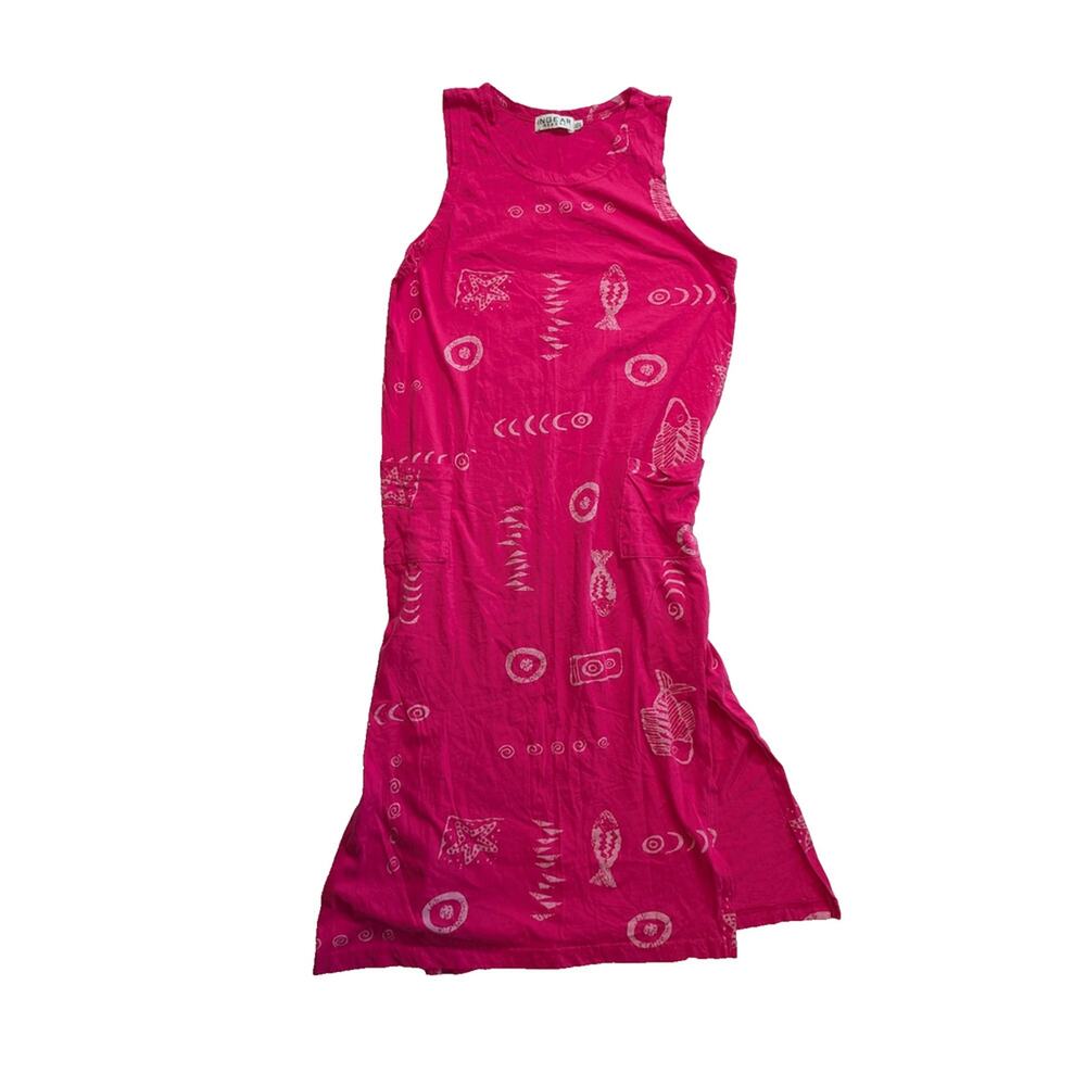 ingear pink tropical maxi dress size‎ L